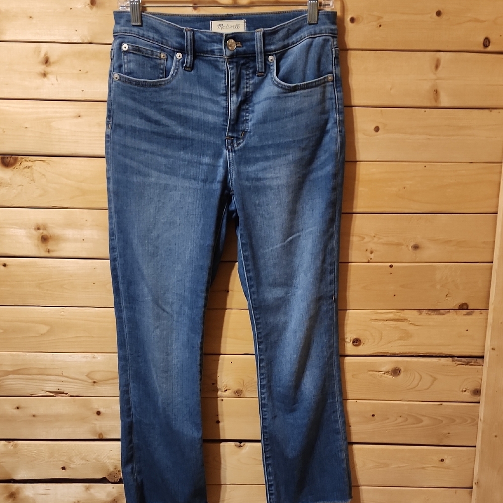 Womens Madewell Jeans Size 26 Cali Demi Blue Cotton Blend Bootcut